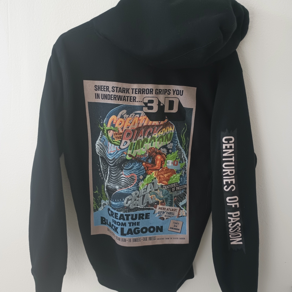 Black Graphic Hoodie with Creature from the Black Lagoon Design